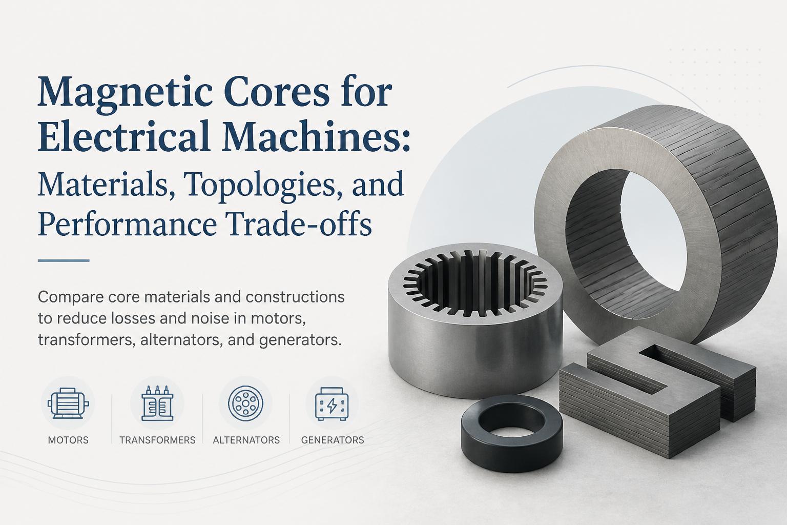 Magnetic Cores for Electrical Machines: Materials, Topologies, and Performance Trade‑offs
