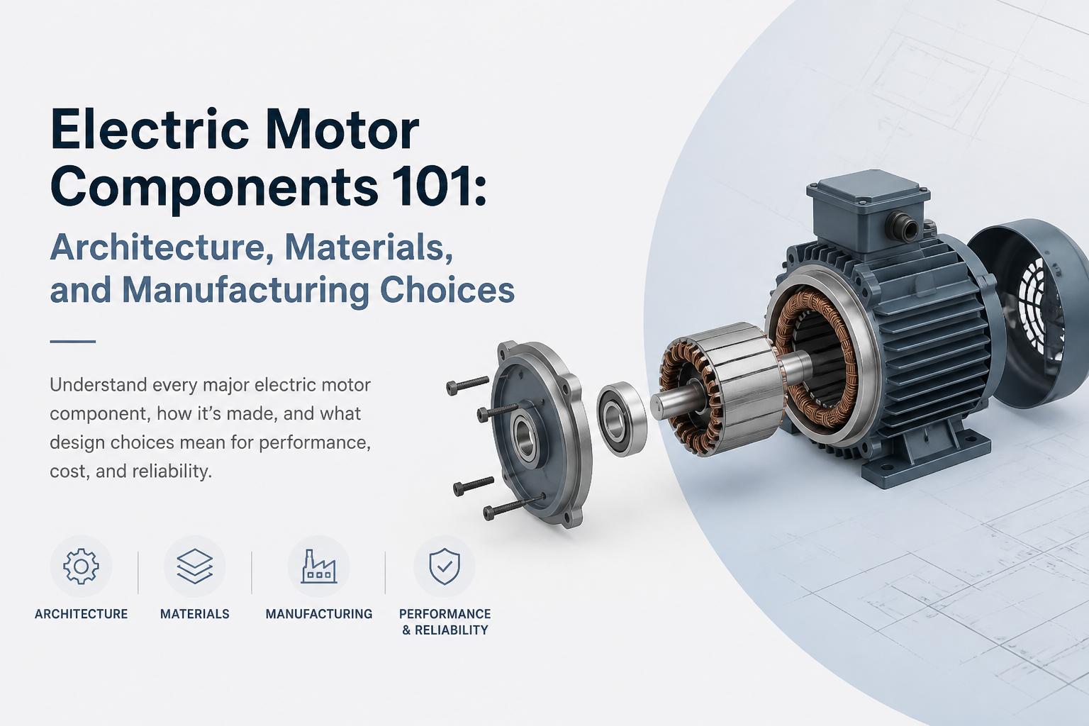 Electric Motor Components 101: Architecture, Materials, and Manufacturing Choices